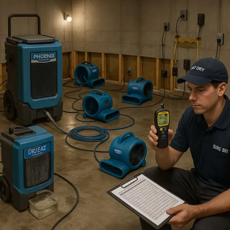 Structural Drying and Dehumidification process in Cumberland County, ME